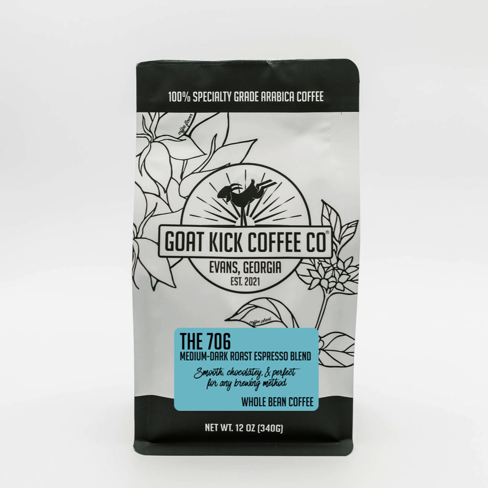 The 706 Espresso Blend Medium Roast Coffee Beans – Goat Kick Coffee Co The 706 Espresso Blend Medium Roast Coffee Beans – Goat Kick Coffee Co